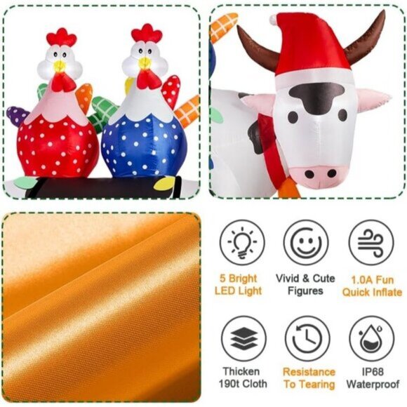 🆕6FT Christmas Inflatables Built-in LED Yard Outdoor Decorations - Picture 5 of 7